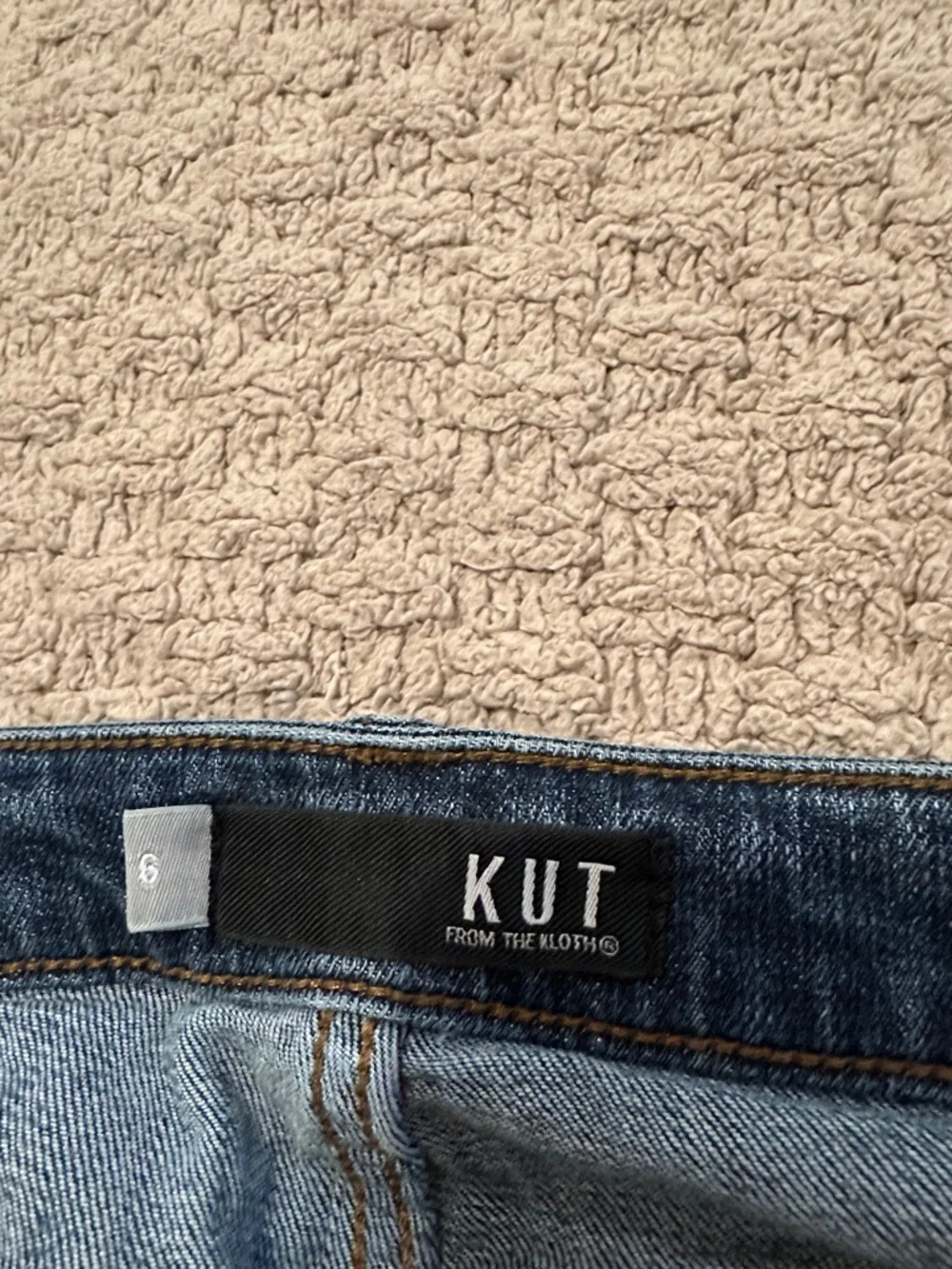 Kut from the Kloth Washed Blue Straight-Leg Jeans with Ankle Zip - Picture 2 of 4